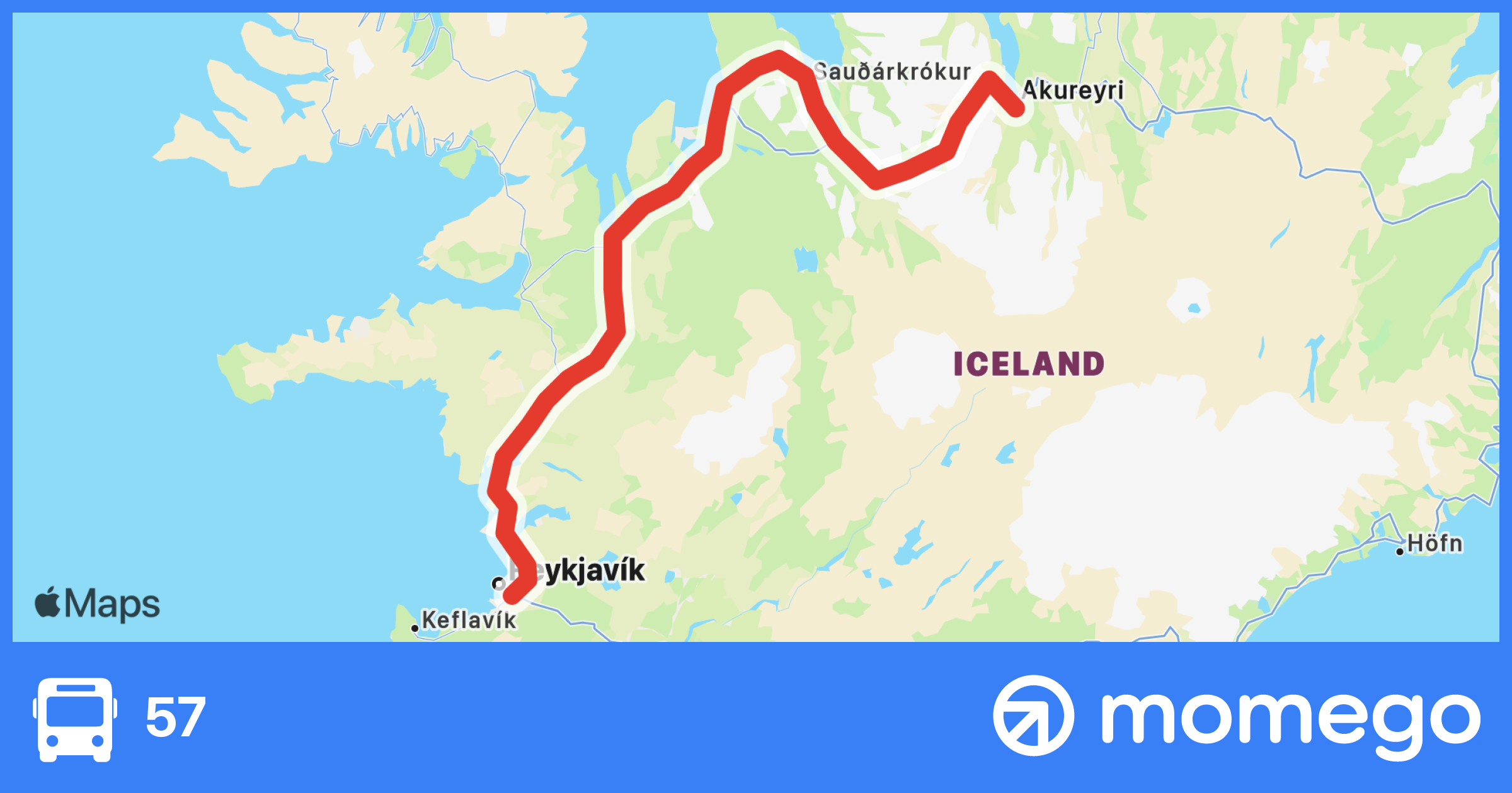 Strætó BS 57 Bus Route | Live Bus Times