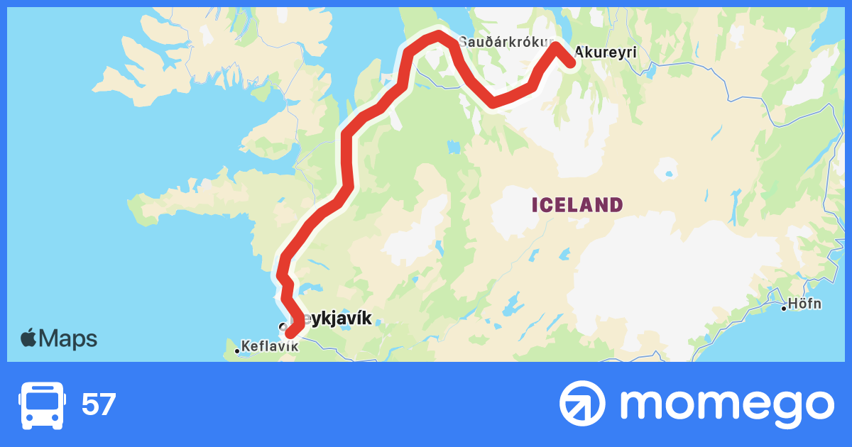 Strætó BS 57 Bus Route | Live Bus Times