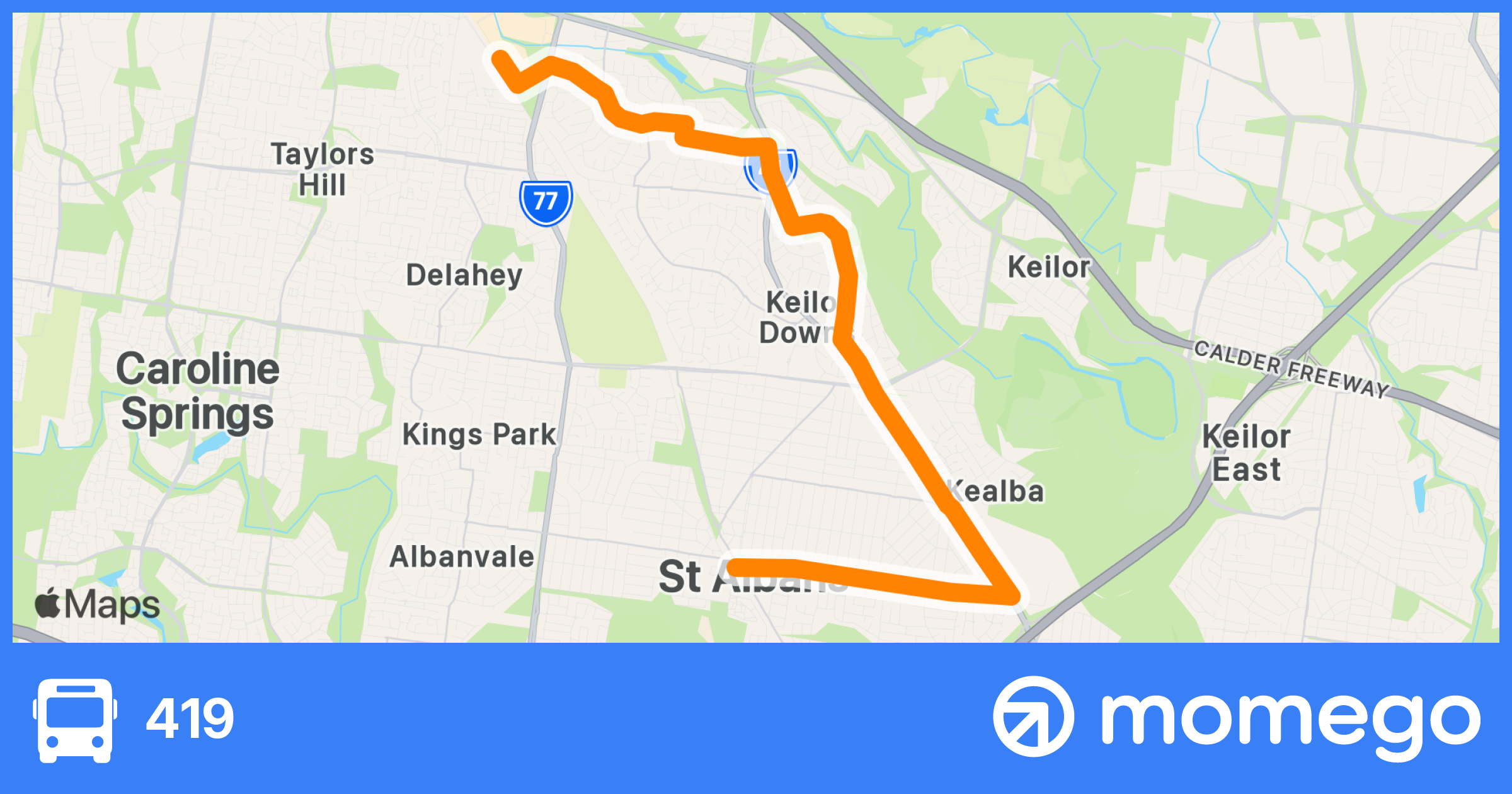 Transport Victoria 419 Bus Route Live Departures | Live Bus Times